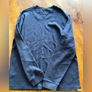 Eddie Bauer Dark Blue Crewneck Waffle Knit Sweater